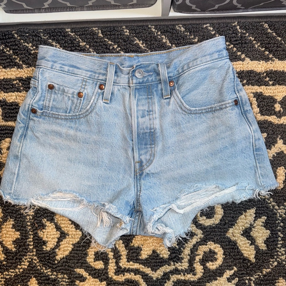 Levi 501 Light Wash Denim Shorts